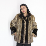 Libya cat jacket with mink trimming