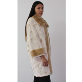 Shaved pearl mink thiliki with pastel mink trimming