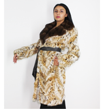 OMIKRON Lynx pieces coat with mink collar