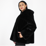 Blackglama mink jacket with hood