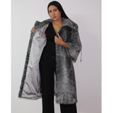 Astrakhan grey coat with ¾ sleeves