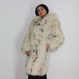 White Fox colored with lynx printing and hood