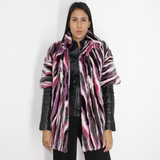 Multi-colored mink vest