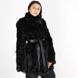 Black colored lynx pieces coat