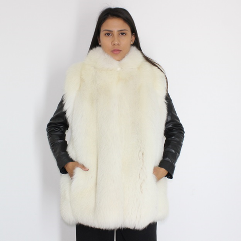 White shadow fox vest