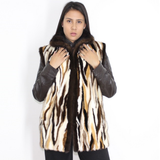 Multicolor mink vest