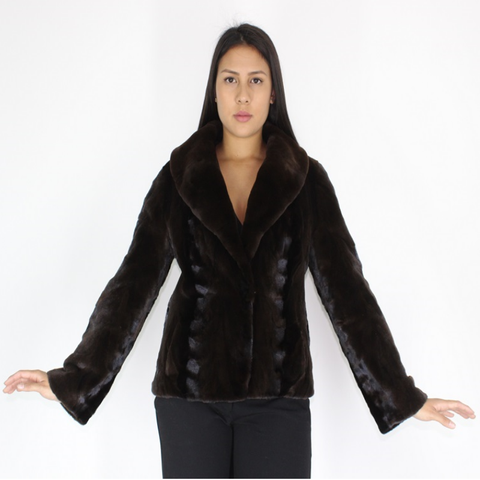 Ranch shaved mink pat jacket