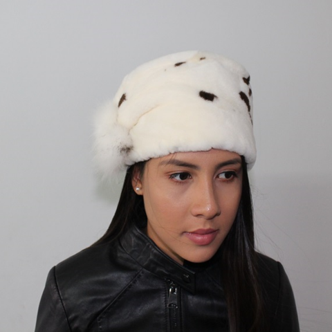 White Shaved mink with dark stigmas hat