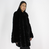 Black mink pat jacket with mink trimming