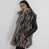 Multicolor mink vest