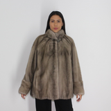 EPSILON Silver grey mink jacket