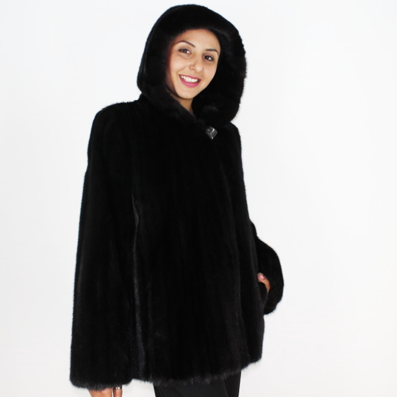 ITA Blackglama mink jacket with hood