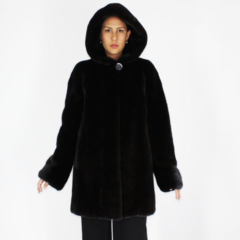 Blackglama ¾ coat with hood