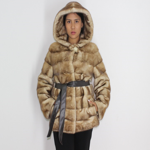 Sahara mink jacket with hood