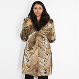 Lynx pieces coat with fisher collar