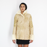 Astrakhan pearl jacket with pearl mink trimming