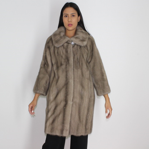 Silver grey mink coat