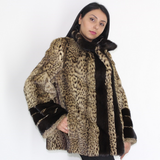 Libya cat jacket with mink trimming