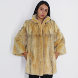 Colored black-cross pink gold mink jacket