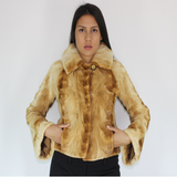 Tabaco mink pieces jacket