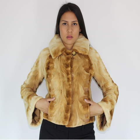 Tabaco mink pieces jacket