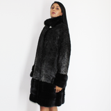 Astrakhan Anthracite coat with mink trimming